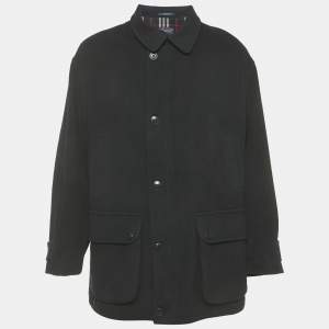 Burberry Navy Blue Wool Short Coat M