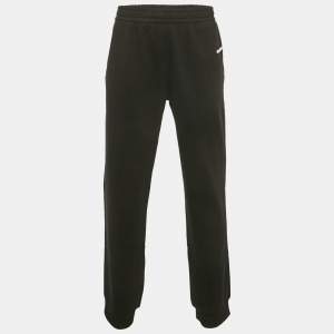 مملوكة مسبقًا Burberry Black Logo Print Cotton Joggers XXL