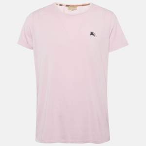 مملوكة مسبقًا Burberry Lavender Jersey Crewneck T-Shirt L