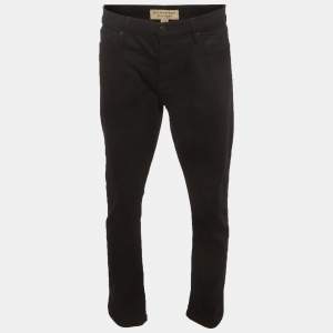 مملوكة مسبقًا Burberry Black Stretch Denim Straight Fit Jeans L/Waist 36"