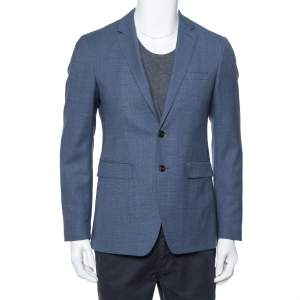 Pre Owned Burberry Navy Blue Wool Classic Blazer S