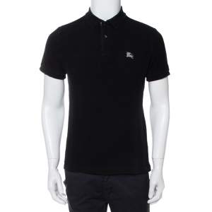Pre Owned Burberry Brit Black Cotton Pique Polo T-Shirt M