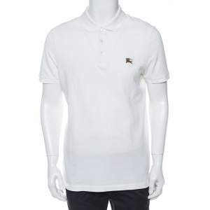 Pre Owned Burberry Brit White Cotton Pique Polo T-Shirt L