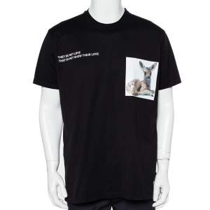 Pre Owned Burberry Black Montage Printed Cotton Oversized Crewneck T-Shirt S