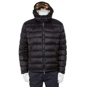 Pre Owned Burberry Brit Black Synthetic Detachable Hood Detail Puffer Jacket XL