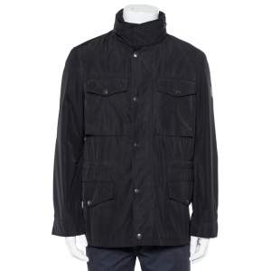 Pre Owned Burberry Brit Black Synthetic Pocket Detail Zip Front Jacket S