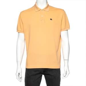 Burberry Vintage Light Orange Cotton New Brinson Polo T-Shirt L