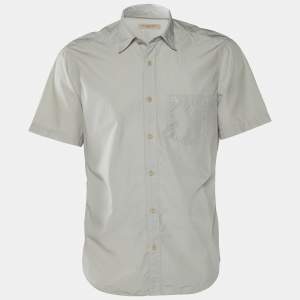 Burberry Brit Grey Cotton Short Sleeve Shirt L