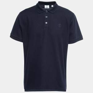 مملوكة مسبقًا Burberry Navy Blue Cotton Pique Short Sleeve Polo T-Shirt XXL