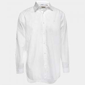 Burberry White Poplin Button Front Shirt M