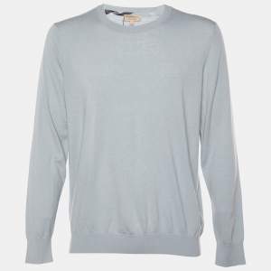 Burberry Grey Cashmere Crewneck Jumper XL