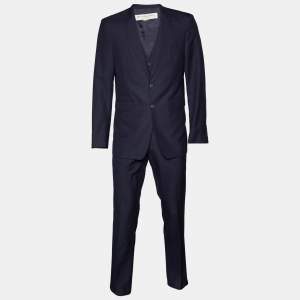 Burberry Navy Blue Wool MilBank/Stirling Abiyo 3 Piece Suit L