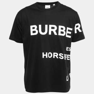 Burberry Black Cotton Horseferry Print T-Shirt S