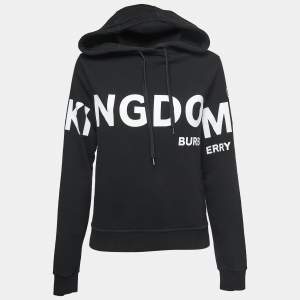 Burberry Black KINGDOM Printed Knit Hooded Sweatshirt XS