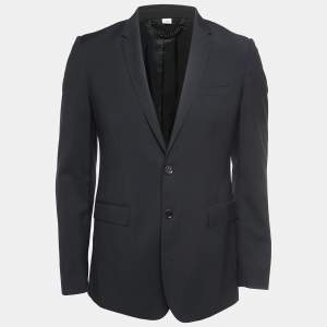Burberry Black Wool Single Breasted Blazer L