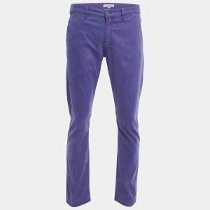 Burberry Purple Cotton Regular Fit Trousers L
