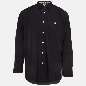 Burberry Black Cotton Long Sleeve Shirt XXL