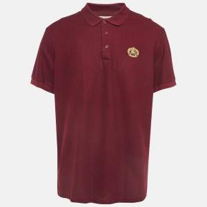 Burberry Maroon Cotton Pique Polo T-Shirt XXL