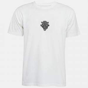 Burberry White Elephant Print Cotton Jersey T- Shirt XXS