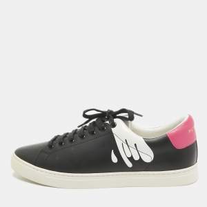 Burberry Black/Pink Leather Low Top Sneakers Size 43