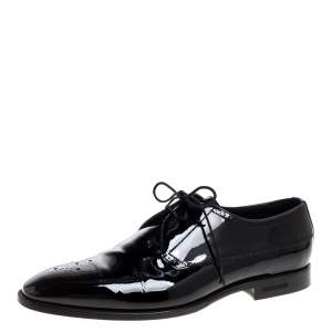 Burberry Black Brogue Patent Leather Lace Up Derby Size 41