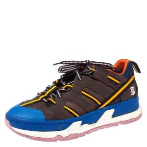 Burberry Multicolor Nylon and Leather Union Low Top Sneakers Size 42