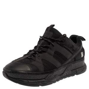 Burberry Black Mesh And Nubuck Leather RS5 Low Top Sneakers Size 45