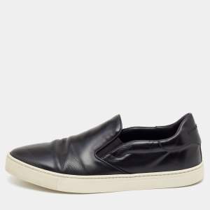 Burberry Black Leather Slip On Sneakers Size 43
