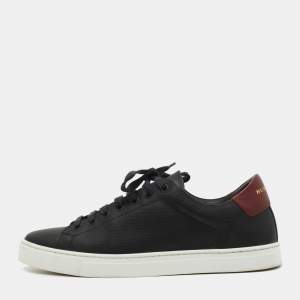 Burberry Black Leather Low Top Sneakers Size 41