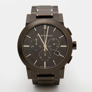 Burberry Grey Ion Plated Stainless Steel The City BU9354 Men's Wristwatch 42 mm 