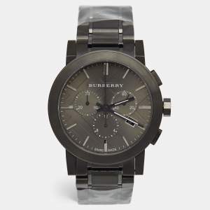 Burberry Grey Ion Plated Stainless Steel The City BU9354 Men's Wristwatch 42 mm 