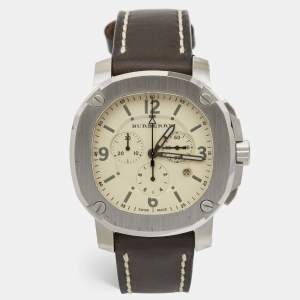 Burberry Beige Stainless Steel Calf Leather The Britain BBY1101 Men's Wristwatch 43.50 mm