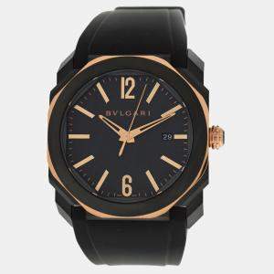 Bvlgari Black Stainless Steel Octo 103085 Automatic Men's Wristwatch 41 mm