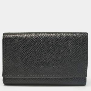 Bvlgari Black Leather Flap Key Holder 