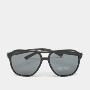Bvlgari Matt Black 7034 Diagono Square Sunglasses