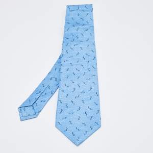 Bvlgari Blue Printed Silk Tie