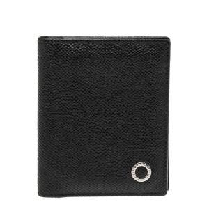 Bvlgari Black Grained Leather Bifold Wallet