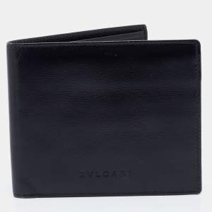 Bvlgari Black Leather Bifold Wallet 