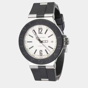 Bvlgari Silver Stainless Steel Diagono DG40SV Automatic Men's Wristwatch 40 mm