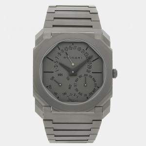 Pre Owned Bulgari Octo Finissimo Perpetual Calendar 103200 Automatic Grey Titanium Men’s Wristwatch 40mm