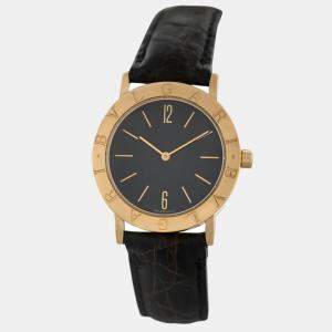 Bvlgari Black 18k Yellow Gold BB 33 GL 47 Quartz Men's Wristwatch 33 mm