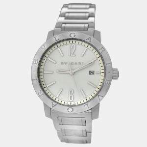 Bvlgari White Stainless Steel BB 41 S Automatic Men's Wristwatch 41 mm