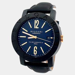 Pre Owned Bvlgari Via dei Condotti  BB40CL Automatic Carbon Men’s Wristwatch 40 mm