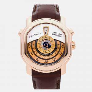 Pre Owned Bvlgari Daniel Roth BRRP46GGMTP Automatic Skeleton 18k Rose Gold Men’s Wristwatch 46 mm