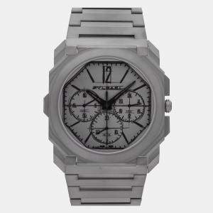 Pre Owned Pre-Owned Bvlgari Octo Finissimo Chronograph GMT Special Edition 103673  Grey Titanium Men's wristwatch 42 mm