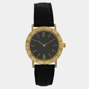 Pre Owned Bvlgari BvlgariBvlgari BB33GL Quartz Black 18k yellow gold Men's Wristwatch 33 mm