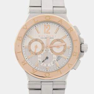 Pre Owned Bvlgari Diagono DGP42SGCH Automatic Rose Gold Stainless Steel Men's Wristwatch 42 mm