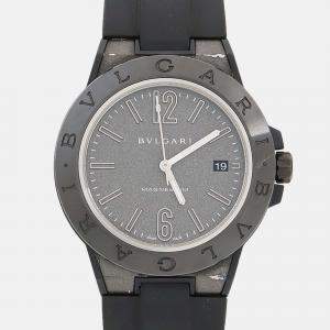 Pre Owned Bvlgari Diagono Magnesium DG41SMC Automatic Grey Magnesium Ceramic Men's Wristwatch 41mm