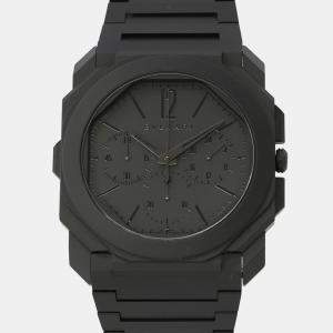 Pre Owned Bvlgari Octo Finissimo 103278 Automatic Black Ceramic Men's Wristwatch 43 mm
