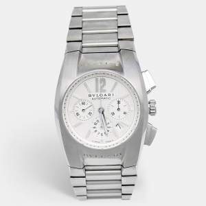 Bvlgari Silver Stainless Steel Ergon EG 35 S CH Men's Wristwatch 35 mm